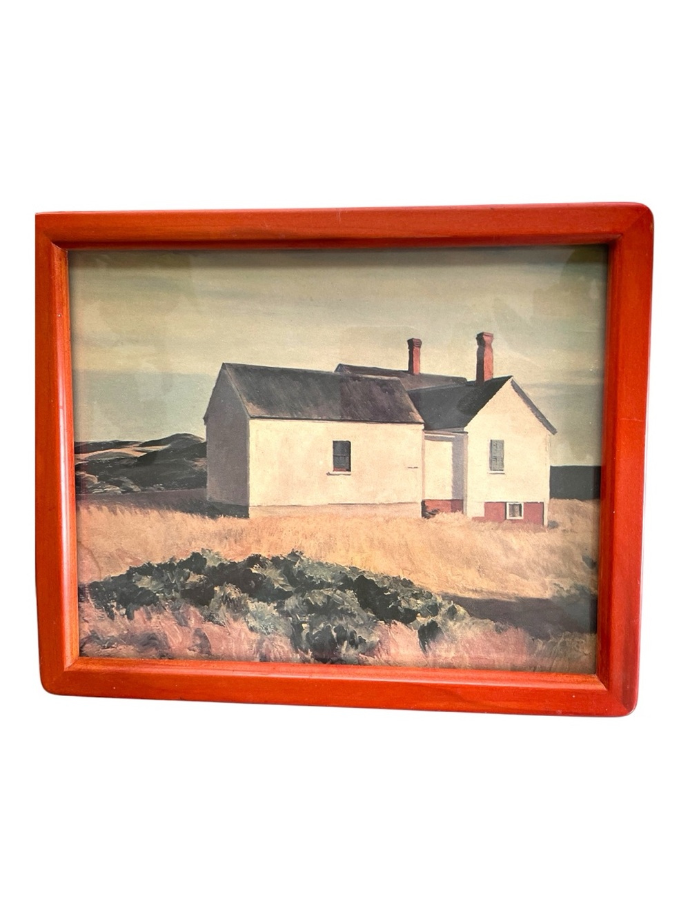 Framed print “Ryder’s House” / Edward Hopper, 10.5 x 9 inches vintage frame